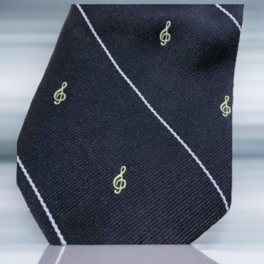 5/$25 Vintage Textured Musical Notes Tie | Albert Elovits